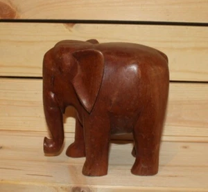 Vintage handgeschnitzte Holz Elefant Figur - Bild 1 von 9