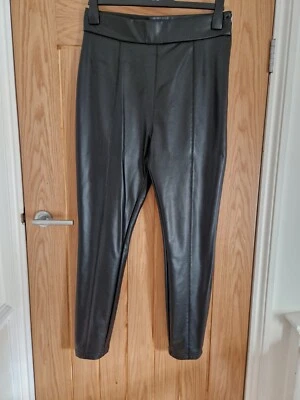 Next Black Faux Leather Trousers Size 14 - Image 1 of 3