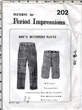 "Boy's Buttonfly Pants" ©1986 Patterns for Period Impressions # 202 7-8-10
