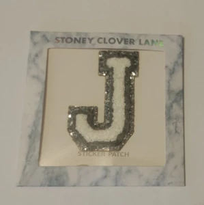 Stoney Clover Lane The Letter “J” Sticker Patch Gray/Silver/White Free Shipping - Picture 1 of 13