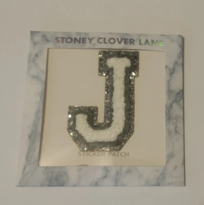 Stoney Clover Lane The Letter “J” Sticker Patch Gray/Silver/White Free Shipping - Image 1 of 4