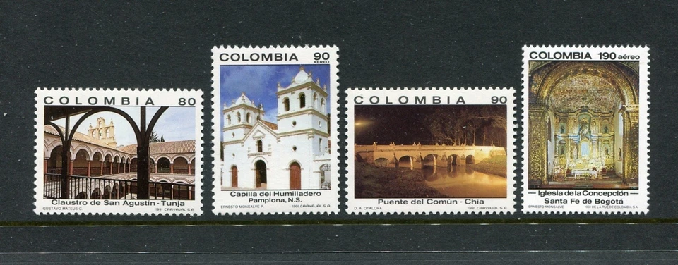 Colombia 1036-1039, MNH, Colonial Architecture 1991. x23390 - Image 1 of 1