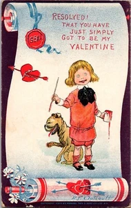 Cartolina Artista Firmata R F Outcault Risolta Got To Be My San Valentino Non Spedita - Foto 1 di 3