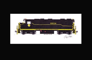 Gateway Western GP38 #2024 11"x17" Matted Print Andy Fletcher signed - Picture 1 of 1