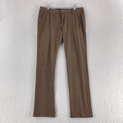 Dondup Brown Tweed Straight Leg Dress Pants Mens Work Made in Italy Size 32 - image 1 of 4