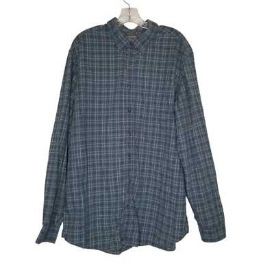 Camisa de Vestir Eddie Bauer Para Hombres XL Alta Azul Rejilla Cuadros Botones XLT Relajada  Foto 1 de 4