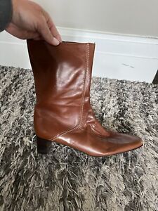 Cole Hagan Tan Crafted In Italy Leather Square Toe Ankle Boot Size 9.5