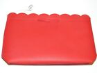 Ulta Red Clutch NEW Handbag Cosmetics Makeup Scalloped Pebbled Faux Leather Bow