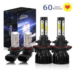 For 2017-2019 Ford F650 LED Light Bulbs Hi+Fog Light Combo Super White 4X - Picture 1 of 24