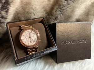 NWT MICHAEL KORS MK Rose Gold Stainless Steel Ladies Watch W/ Crystal dial - Picture 1 of 12