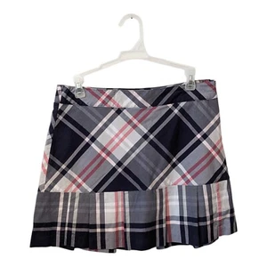 Lady Hagen Navy Plaid with Pleated Hem Breast Cancer Awareness Skort Size 6 - Picture 1 of 6