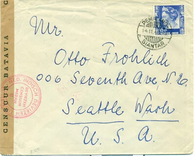Netherlands Indies  1940 Censor Cover Deviezen censuur medan II  Batavia - Photo 1/2