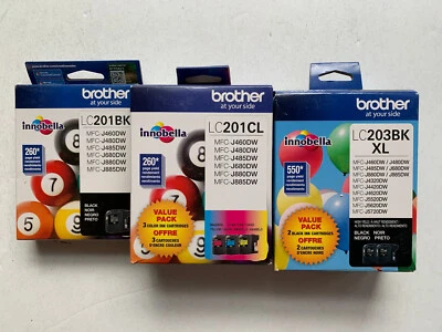 Genuine Brother Toner LC203BK XL, LC201 CL - 6 Cartridges - Image 1 of 4