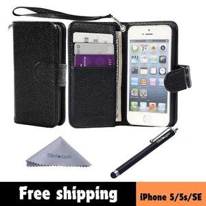 Wallet Case for Iphone 5, for Iphone 5S, for Iphone SE 2016, PU Leather Protecti - Picture 1 of 8