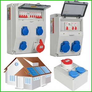 Kombi Wandsteckdose CEE 16A mit Schuko 230V BALS Steckdosen IP54 230V 16A 32A - Bild 1 von 16