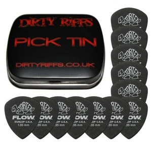 12 selecciones de guitarra Dunlop Tortex Flow estándar de 1,35 mm púas en una lata de púas - Imagen 1 de 1