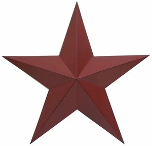 Decoración de pared de estrella primitiva de metal Country Borgoña antigua estrella de granero 11" - Imagen 1 de 1