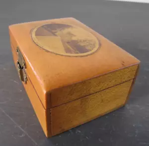 Antique Victorian Mauchline Ware Treen Wood Box - Glamis Castle -  Sewing - Picture 1 of 10