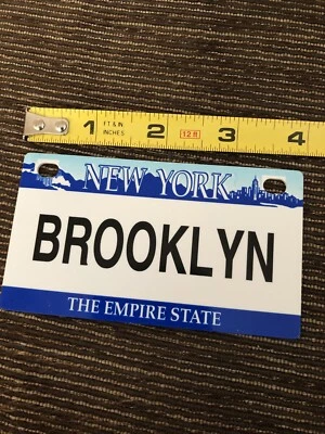 New NY New York “ Brooklyn ” Novelty Plastic Novelty Mini License Plate Tag - Image 1 of 4