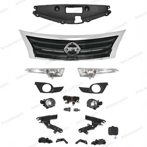 For Altima 2013-15 Front Upper Chorme Grille Fog Light Signal Lamp Kit/ Brackets - Picture 1 of 6