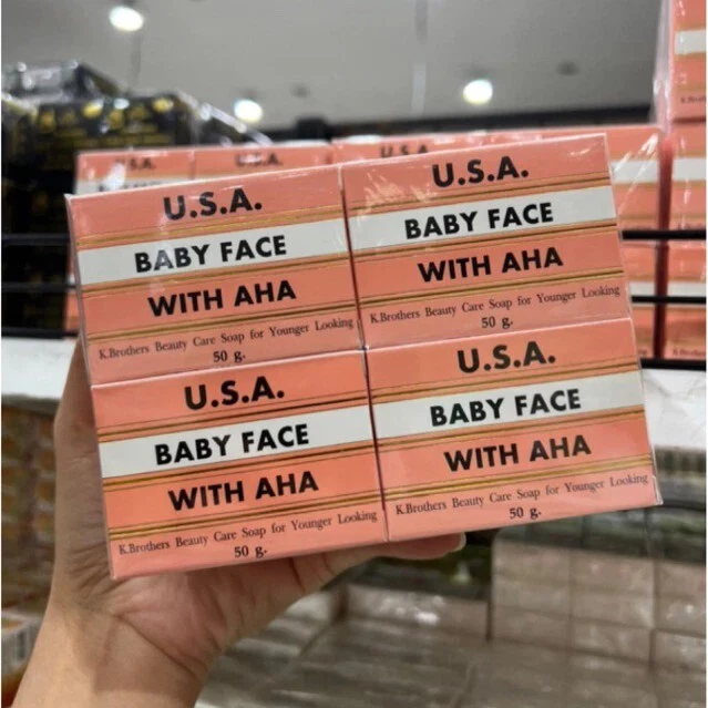 (12pcs) K.brothers USA Super Baby Face With AHA Whitening Soap 50g