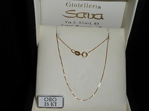 Collana Veneziana Unisex in Oro Giallo 750 18 kt CM 45, grammi 1.1/1.2. Nuova