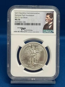 2017 Private Mint 1 Oz. Silver St. Gaudens Commemorative National Park NGC MS70 - Picture 1 of 4