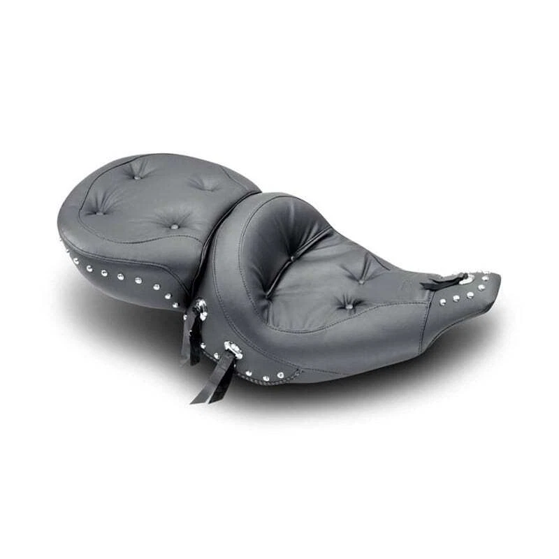 Asientos Mustang 75555 ancho estilo estante cromo tachonado asiento de turismo Harley FL 91-96 Foto 1 de 1