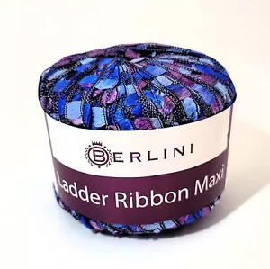 Berlini Ladder Ribbon Maxi Yarn #160 Blue Iris 50gr 98yds Blues Purple NEW - Picture 1 of 5