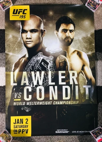 UFC 195 Official Full-Sized Event Poster ROBBIE LAWLER Condit Las Vegas 1/2/2016 Cover