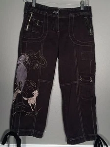 LKNEW MISS ME CAPRIS CROPS EMBROIDERED HORSES *RARE* SZ MEDIUM *OFFERS WELCOME* - Picture 1 of 9