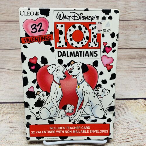 32 cartes et enveloppes vintage années 90 Disney 101 Dalmatiens Cleo Valentin Day Cartes neuves dans leur boîte