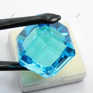 A+ Quality Blue Cube Cut Sapphire 190.30 Ct Lab-Created Loose Gemstone CERTIFIED - Picture 1 of 12