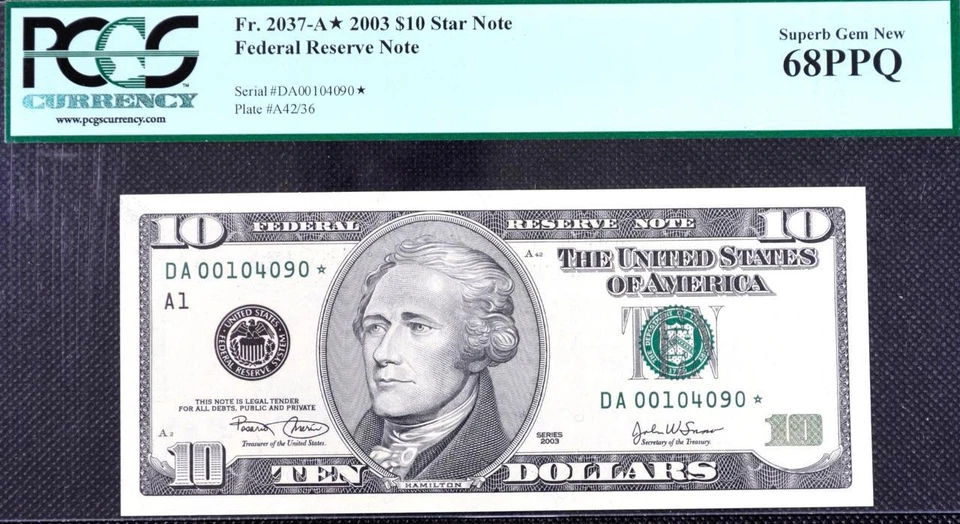 Fr. 2037-A* $10.00 2003 Star Superb Gem New 68 PPQ PCGS - Image 1 of 2