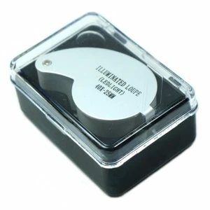 40X 25mm Illuminated Magnifier Jeweler LED Lighted Loupe Loop with Case - Picture 1 of 4