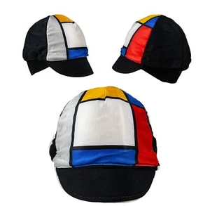 Cappellino Sottocasco Ciclismo Invernale Vintage Eroica Fantasia Nero Mondrian - Foto 1 di 4