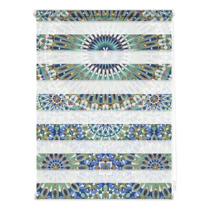 Duo Rollo Klemmfix, ohne Bohren, blickdicht, Orientalisches Muster - Blau Grün - Bild 1 von 6