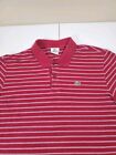 Vintage Lacoste Polo Shirt Red Striped Men’s Size 8 US Size XL Y2K VTG