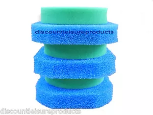 Compatible Para Oase Filtoclear 6000 JUEGO DE ESPUMA DE FILTRO 3 Esponjas Azules y 3 Verdes - Imagen 1 de 1