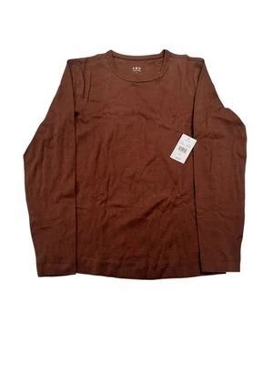 Camisa de manga larga acanalada Three Dots cuello redondo "Chicory Coffee Brown" para mujer XL Foto 1 de 4
