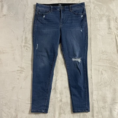 Pantalones de mezclilla LuLaRoe para mujer talla 34 pierna cónica cintura mágica desgastados lavado oscuro Foto 1 de 4