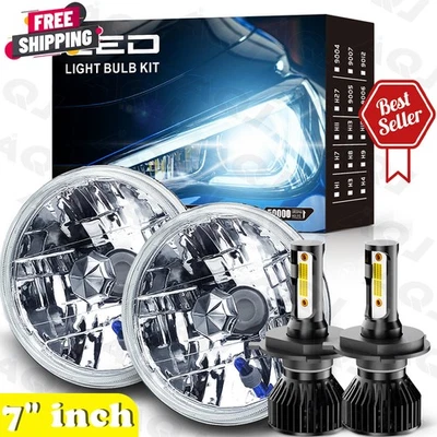 DOT Approved 7" inch Round Led Headlight Hi/Lo Housing for Jeep CJ6 1966-1975 Foto 1 de 4