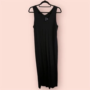 Ann Taylor Black V-Neck Sleeveless Maxi Dress 12 - Picture 1 of 6