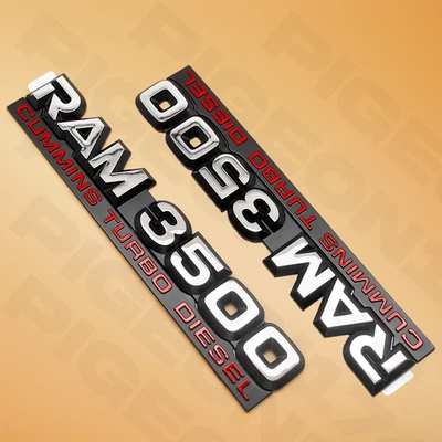2pc/Set For Ram 3500 Cummins Turbo Diesel Nameplate Fender Emblem 55295314A Foto 1 de 4
