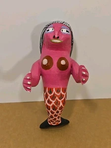 Estatua de sirena de madera hecha a mano y pintada al estilo de Mami Wata *reparada  - Imagen 1 de 13
