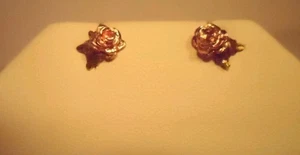 **Black Hills Gold 10K ROSE Stud EARRINGS** - Picture 1 of 8