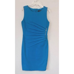 Vestido Ivanka Trump Talla 4 Azul Sin Mangas Funda Corpcore Carrera Negocios - Imagen 1 de 5