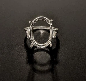 11X9 12X10 16X12 Oval Setting Prong Ring Split Shank Sterling Silver Size 7, 8 - Picture 1 of 6