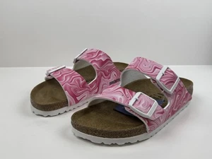 Sandali Birkenstock Arizona Birko-Flor Wmns taglia 7 - 38 twirl fucsia rosa tulipano - Foto 1 di 8