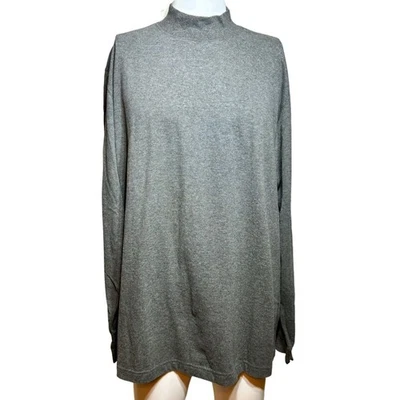 NUEVO CON ETIQUETAS Lands' End Sudadera Para Hombre XL 46 a 48 Gris Cuello Simulado Informal Pullover - AC Foto 1 de 4